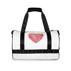 All-over print gym bag "Love Sketch"