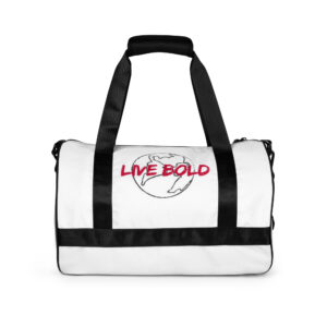 All-over print gym bag "LIVE BOLD"
