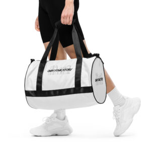 All-over print gym bag "OWN YOUR STORY"