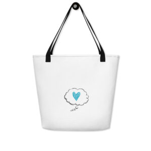 Large Tote Bag  - Heart Cloud