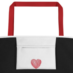 All-Over Print Large Tote Bag "Love Sketch"