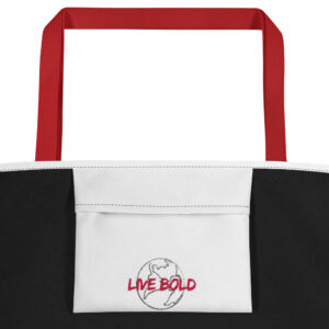 All-Over Print Large Tote Bag "LIVE BOLD"