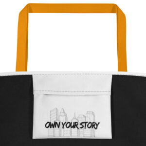 All-Over Print Large Tote Bag "OWN YOUR STORY"