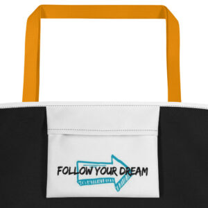 All-Over Print Large Tote Bag "FOLLOW YOUR DREAM"