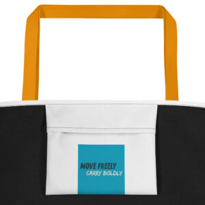 All-Over Print Large Tote Bag "MOVE FREELY, CARRY BOLDLY"