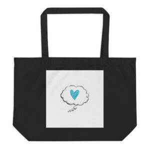 Large organic tote bag - Heart Cloud