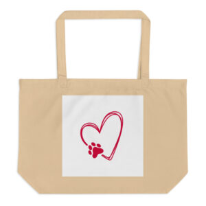 Paw Heart – Large organic tote bag