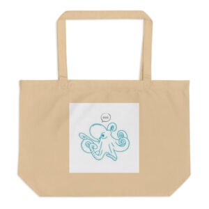 Large organic tote bag "Octopus Wave"